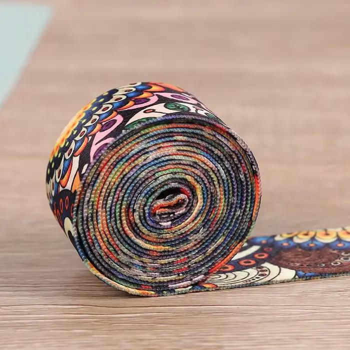 Sangle de Yoga, corde de Fitness, ceinture réglable imprimée colorée, lavable