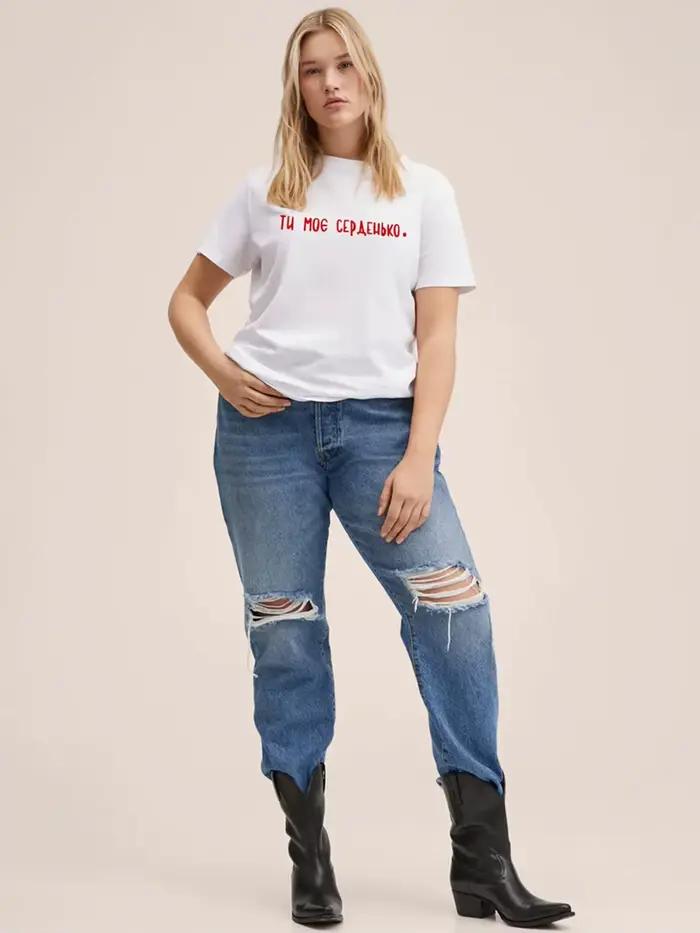 Dlife Fold-T-shirt cool à manches tombantes pour femmes, t-shirt en coton imprimé simple et décontra