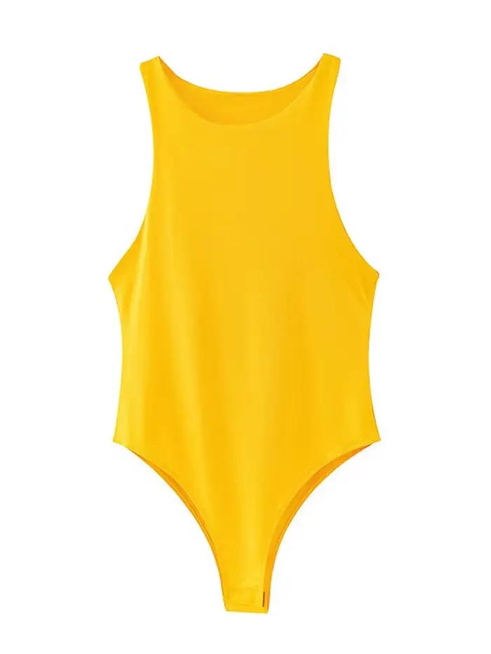 Été solide sexy moulante femmes body femme 4 couleur vert mince body décontracté chic dame club cour