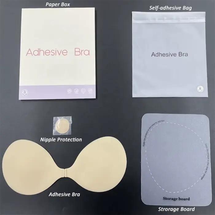 Soutien-gorge adhésif en silicone sans bretelles, invisible, push-up, cache-tétons réutilisables pou