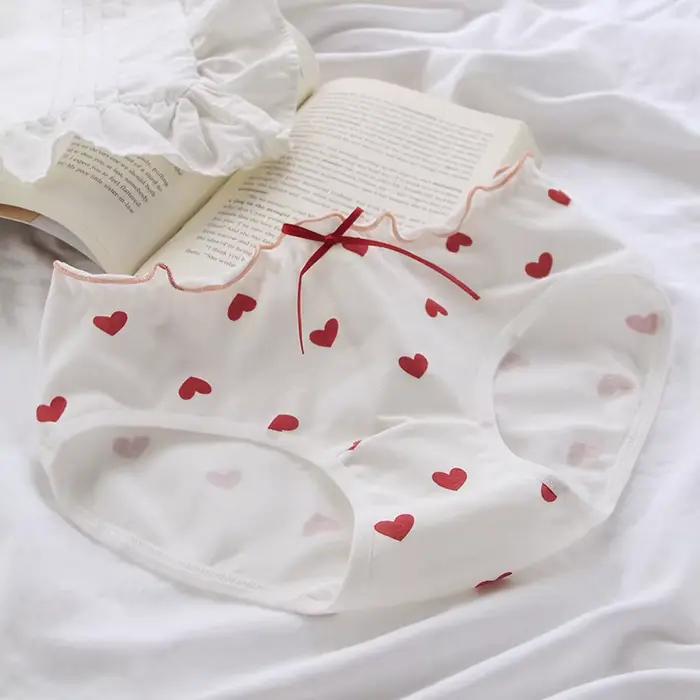 Culotte en coton pour femmes, sous-vêtement Sexy, Lingerie douce, taille moyenne, sans couture, impr