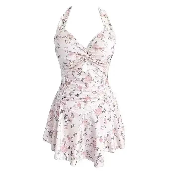 Femmes col suspendu doux mignon maillots de bain Sexy une pièce vêtements de plage maillot de bain r