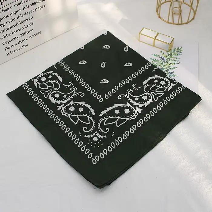 Bandana tête carrée Hip Hop foulards noirs femmes sport Bandana bandeau de cheveux foulard de cou sp