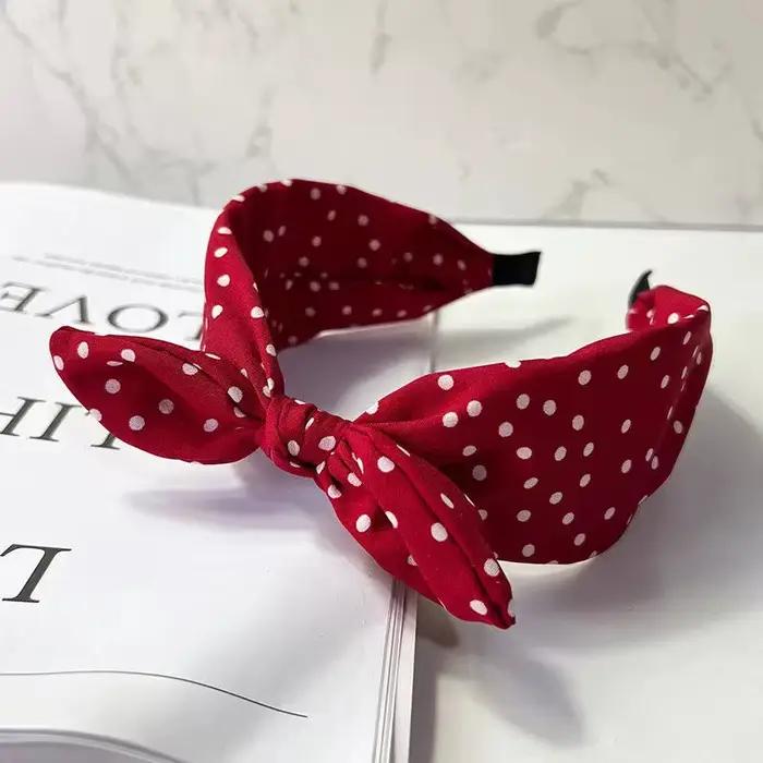 1 pièce, nouveau bandeau rouge vintage pour femme; Bandeau à nœud polyvalent avec bord large ; Acces