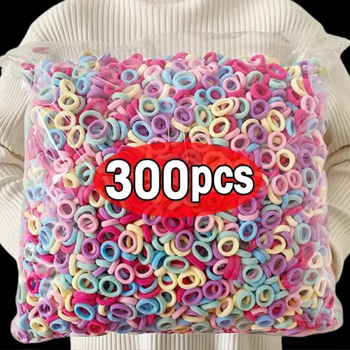100/300/500 pièces filles bandes de cheveux élastiques colorées queue de cheval tenir cheveux cravat
