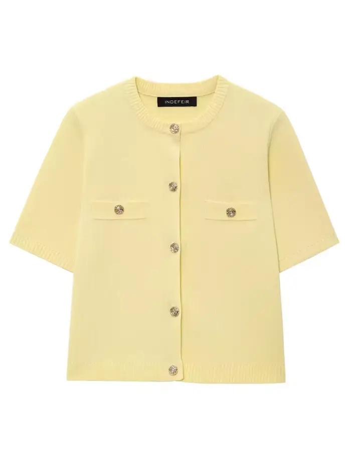 HXAO Cardigan femme tricots bouton dames à manches courtes tricot boléro femmes Tricot haut vêtement