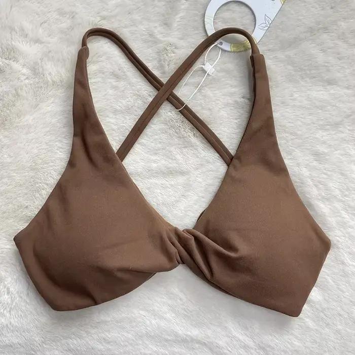 SHINBENE – soutien-gorge de sport rembourré avec bretelles croisées, dos nu, Fitness, sans manches,