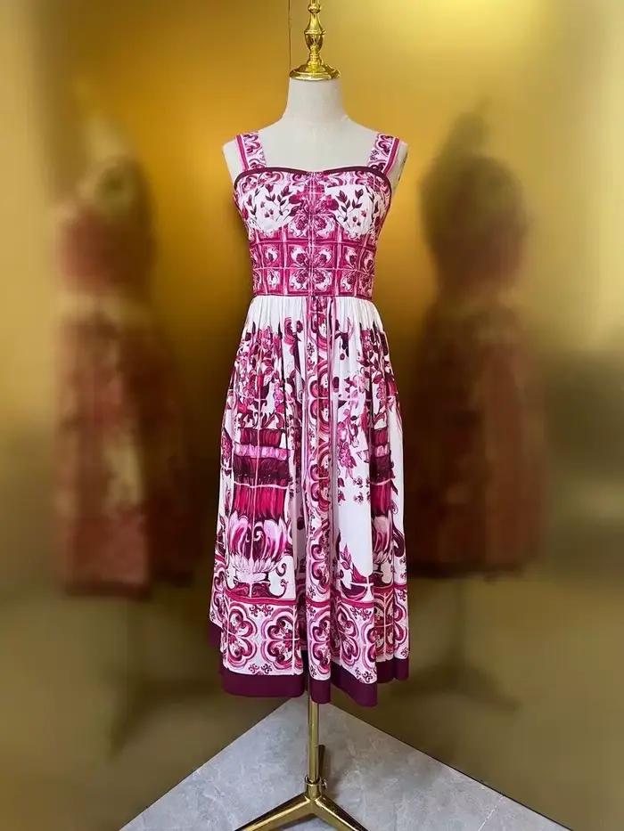 Robe longue d'été JAMERARY à imprimé floral en porcelaine bleue et blanche pour femmes Bretelles Fer