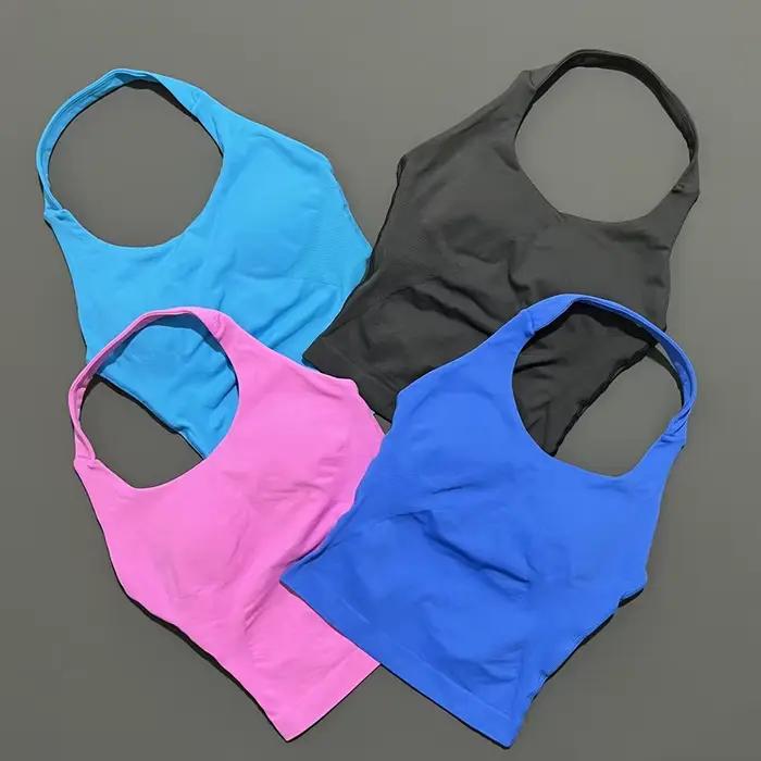 LET NOBODY DFYNE YOU Impact Halter Top Femme Longline Strappy Tank Padded Yoga Sportswear Workout Sp