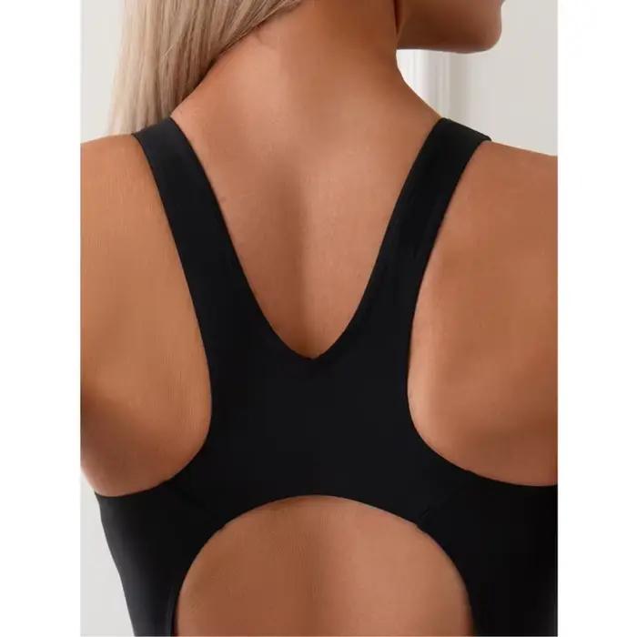 Été Sexy une pièce maillots de bain fermé femmes maillots de bain sport Push Up vêtements de natatio