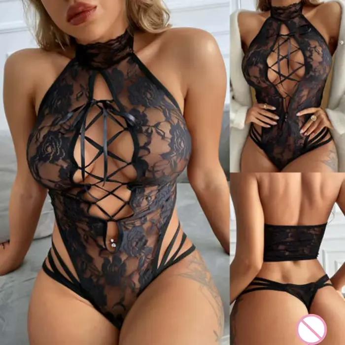 Ensemble de lingerie sexy pour femmes, costumes exotiques, lenceria sensual mujer, robe de nuit en dentelle, tenue de nuit, jupe pour le sexe
