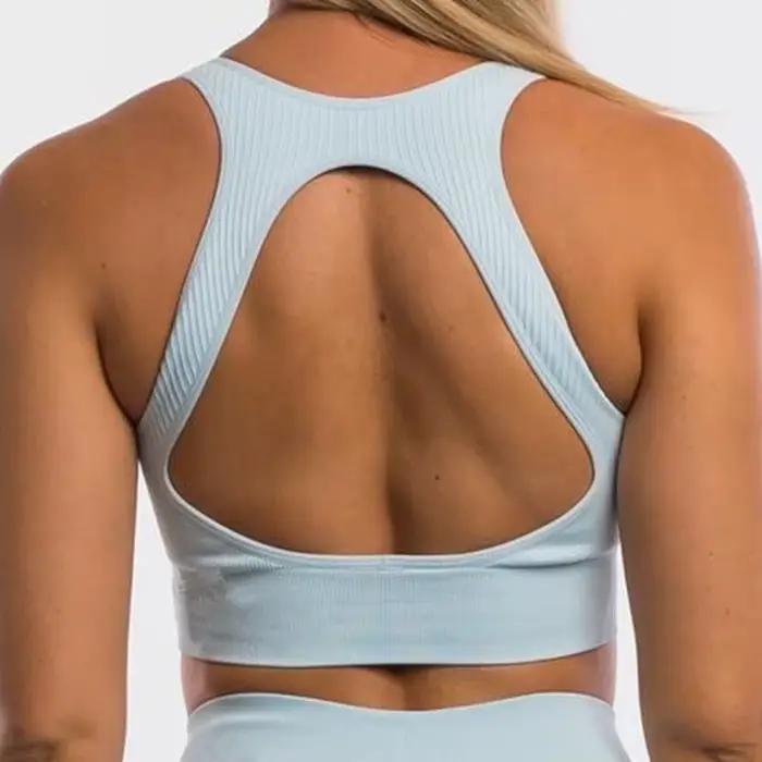 Haut sans couture soutien-gorge dos nu sans os sous-vêtements féminins débardeur court soutien-gorge de Jogging femmes haut court vêtements de sport hauts