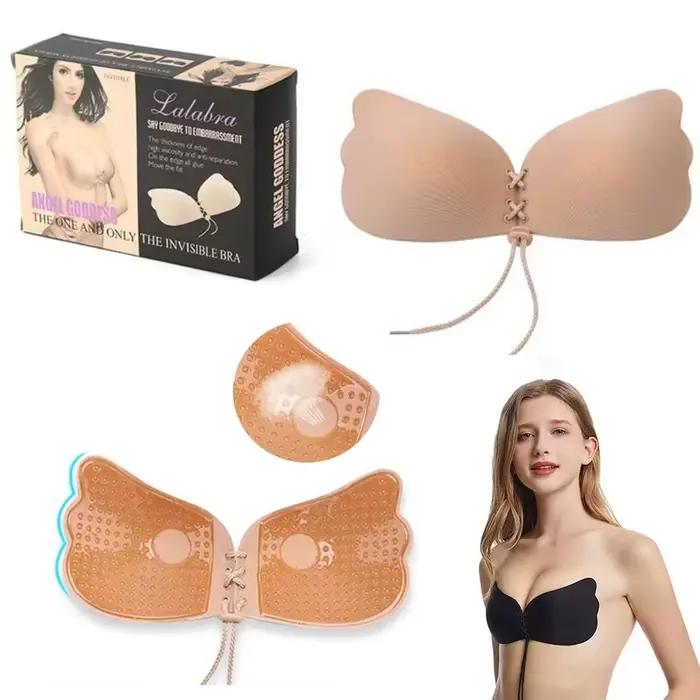 Soutien-gorge invisible en silicone, collant, sans bretelles, push-up, à coller