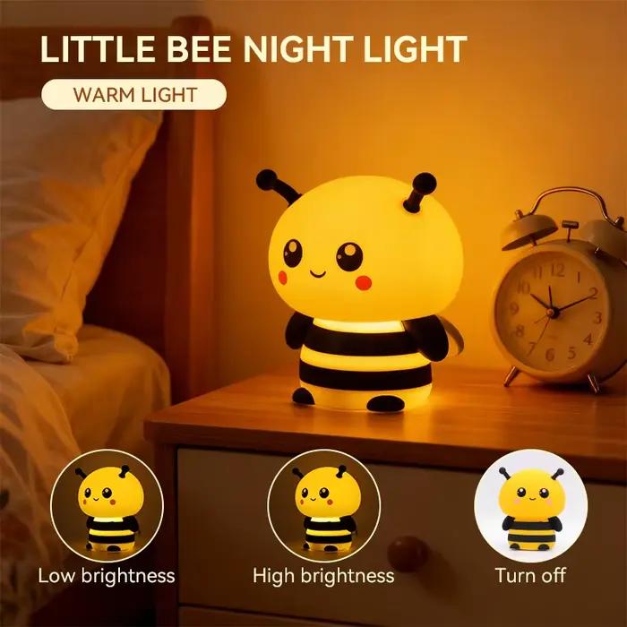 Veilleuse abeille, lampe de chevet rechargeable, gradation à commande tactile, fonction minuterie, idéale pour la décoration de la maison, choix cadeau parfait