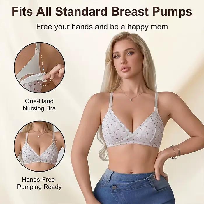 Soutien-gorge d'allaitement mains libres multi-tâches pour la maternité, doux, 92 % coton, sans fil, ouverture frontale, pour l'allaitement et le pompage