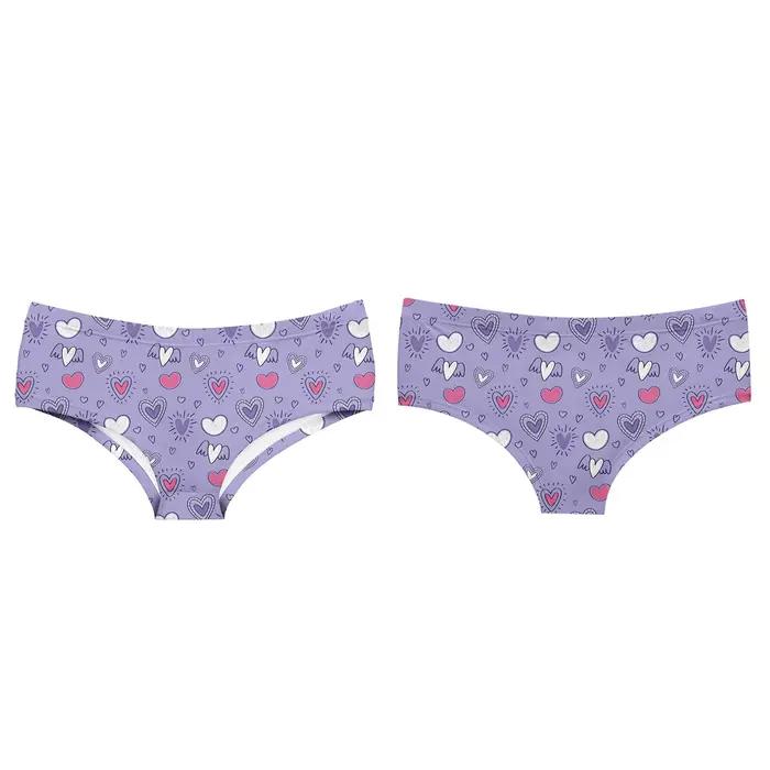 Culotte imprimée pour la saint-valentin pour femmes, sous-vêtements respirants, slip taille haute, Lingerie sans couture, couverture complète, sous-vêtements grande taille