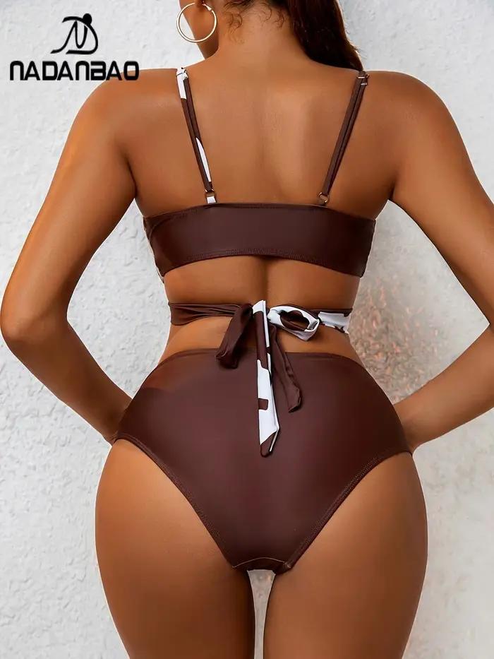 Nadanbao - Sexy dámské plážové bikiny s výstřihem do V