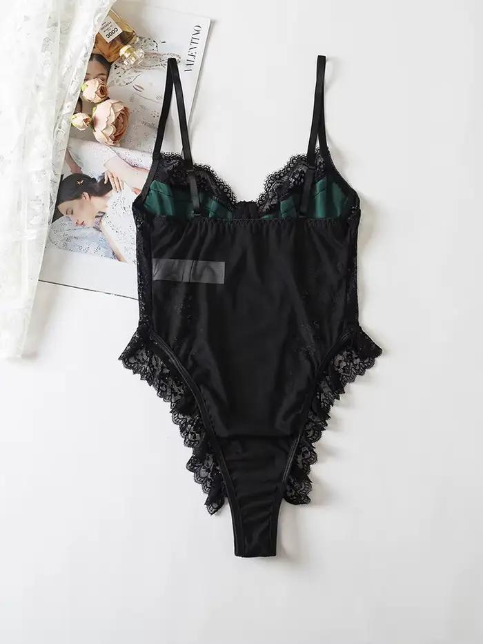 Body Sexy en dentelle pour femmes, barboteuse sensuelle Vintage, Lingerie conjointe, Corsets de Style américain, Costumes, Lingerie Slim
