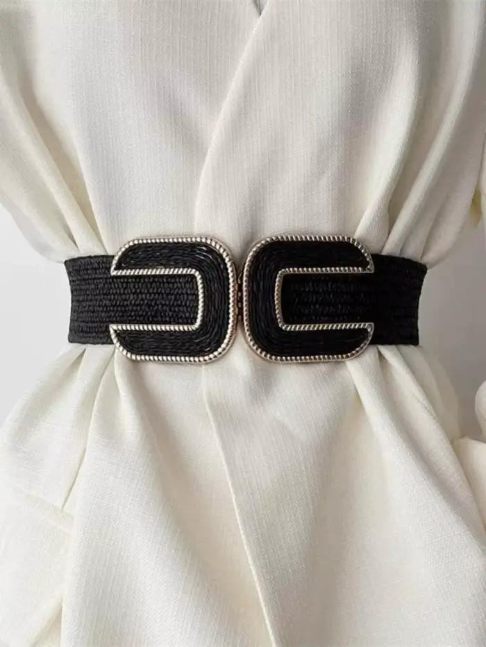Ceinture de Corset Rétro en Forme de U, Large et artificiel astique, Respirante et Décontractée