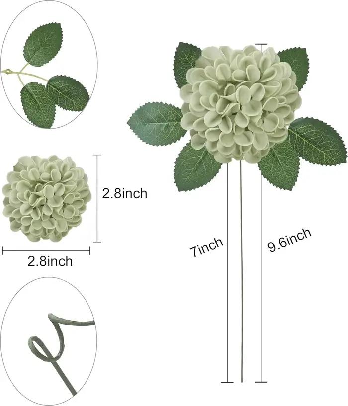 Roses vertes sauge et fleurs de Dahlia, 25 pièces, pour la décoration de la maison, cérémonie de remise de diplôme, Festival, célébration, fête d'anniversaire