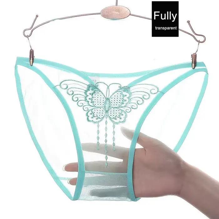 Culotte entièrement transparente pour femmes, Sexy, ajouré, papillon, taille basse, sans couture, Lingerie féminine, nouvelle collection 2024