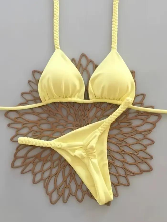 Maillots de bain sexy pour femmes, ensemble bikini brésilien string, bikinis tendance 2026, push-up, biquini uni, maillot de bain d'été pour la plage