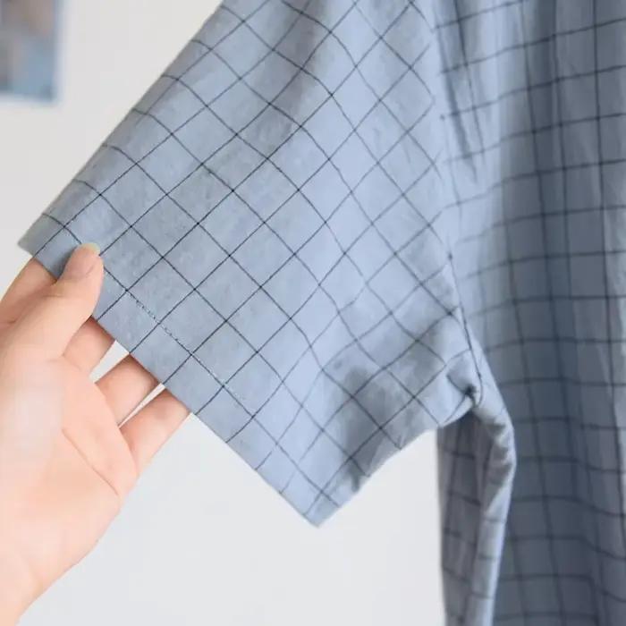 Pánské pyžamo FJJ, bavlněná látka s jemnými kostkami