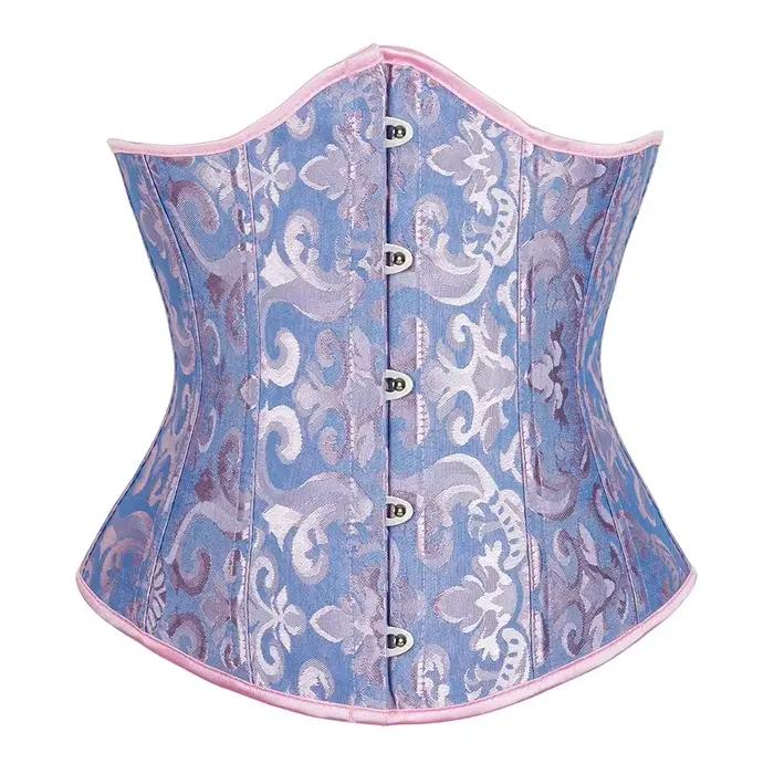 Vintage sous le buste haut Corset femmes gothique Jacquard plastique os Basques corps Shaper minceur taille formateur Bustier