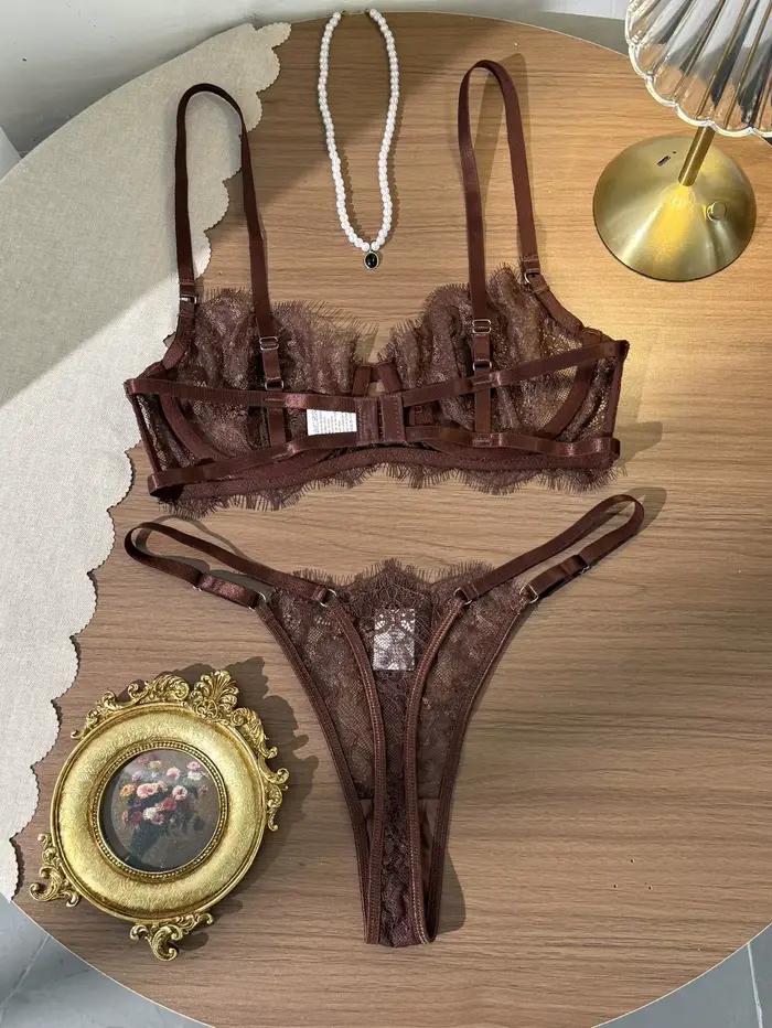 Soutien-gorge d'été élégant en dentelle transparente brodée, confortable, anti-affaissement, couvrance totale, design discret et minimisation pour poitrines généreuses