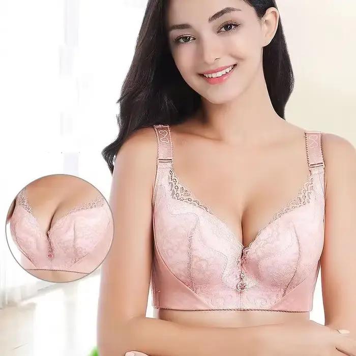 Soutien-gorge pour femmes, anneau en acier, conception épaisse antidérapante pour la prévention desaffaissement, rassemblement des seins latéraux