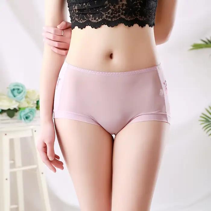 Culotte en maille transparente Ultra-fine pour femme, sous-vêtement Sexy imprimé, grande taille