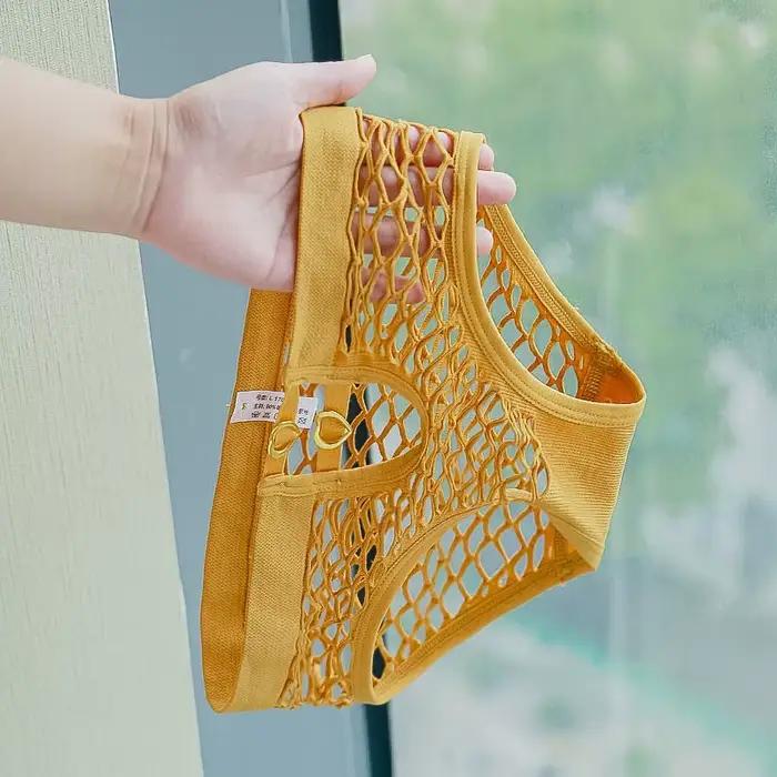 Culotte en résille pour femmes, sous-vêtements féminins, transparents, ajourés, intimes, grande taille