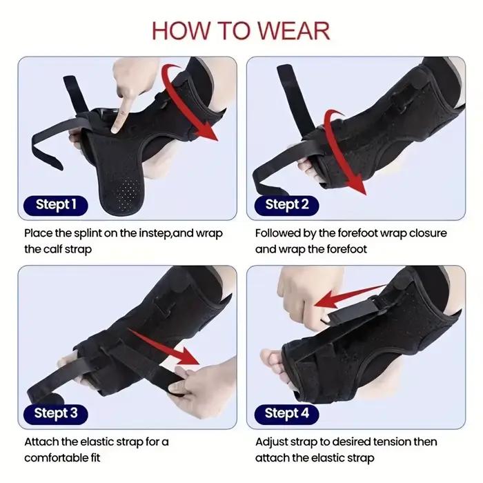 Attelle de nuit réglable pour fasciite plantaire, 1 pièce, orthèse de chute de pied, attelle de soutien, attelle de nuit, soulagement de la douleur