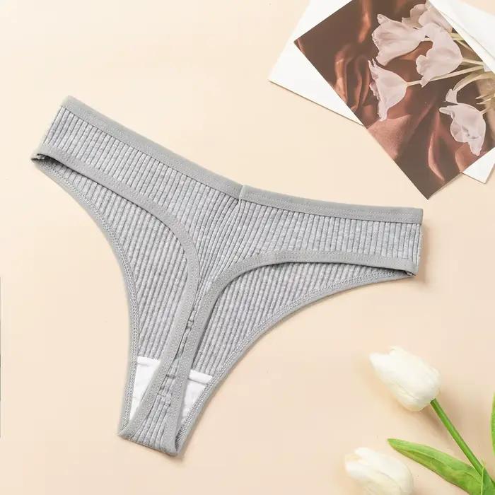 Lot de 10 tongs pour femmes, sous-vêtements sexy en coton, string de sport rayé, lingerie douce et confortable, G-strings, t-backs tendance
