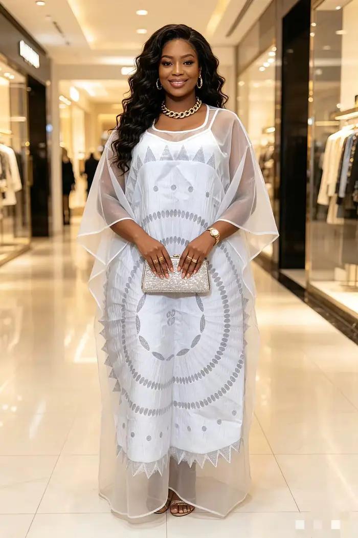 Ensemble deux pièces tendance avec lingerie en dentelle, robe Boubou pour femme, vêtements luxueux en tissu africain pour femmes