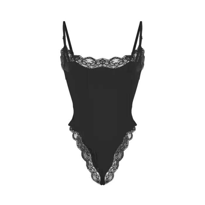Body Camisole en dentelle pour femmes, couleur unie, sans manches, dos nu, modelant le corps, une pièce, Sexy, Slim, moulant, barboteuse, débardeur d'été