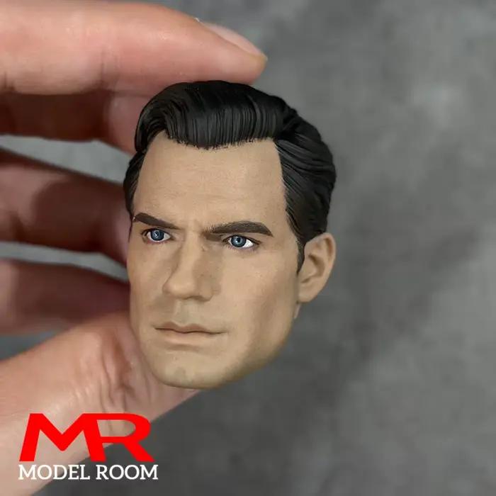 Tête sculptée en PVC de soldat masculin, échelle 1/6, Henry Cavill, compatible avec le corps d'une figurine de soldat de 12 pouces.