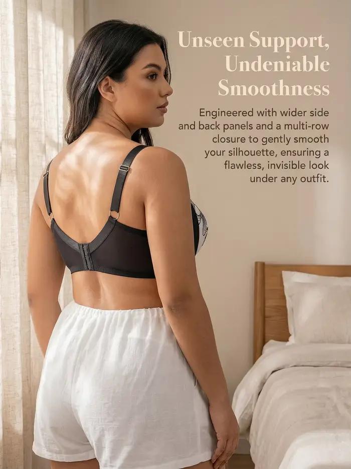 Soutien-gorge Grande Taille Confortable à Bonnets Profonds pour Femmes, Bretelles Larges, Soutien en Dentelle, Port Quotidien, Lingerie MR3680