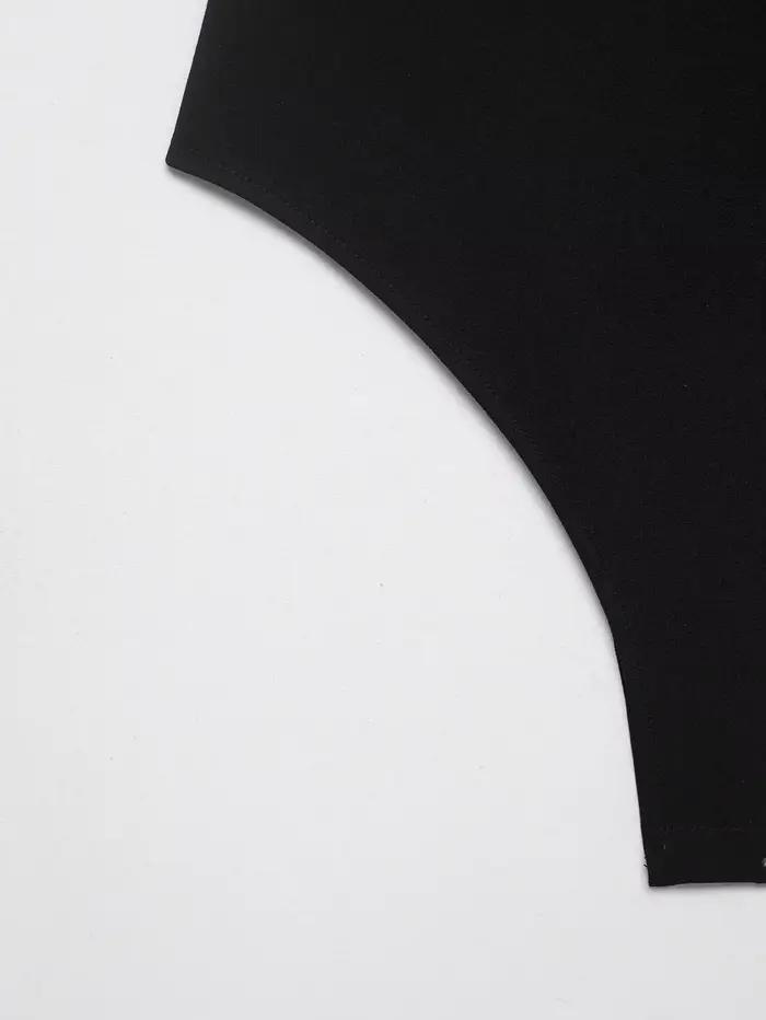 Combinaison noire transparente à col en V BSAY, nouvelle collection été, sexy, ajustée, pour soirée en boîte de nuit, streetwear chic, hauts pour femmes, Mujer
