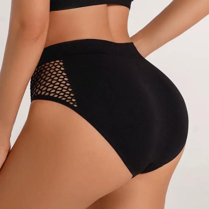 EUR taille femmes culottes évider slips Sexy couleur unie taille moyenne confortable sous-vêtements pour femmes Lingerie respirant caleçon