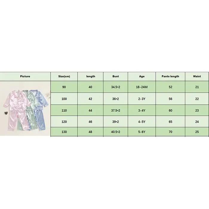Ensemble de pyjamas en satin pour enfants, vêtements de nuit moulants, chemises à manches longues imprimées à rayures, pantalons longs en Y, salon, automne, filles, garçons, 2 pièces
