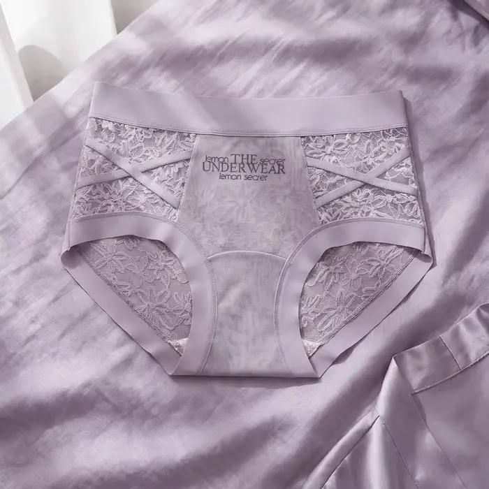 Culottes en dentelle style français, transparentes en maille, en satin de soie, patchwork, taille basse, sous-vêtements en dentelle pour femmes, cadeaux