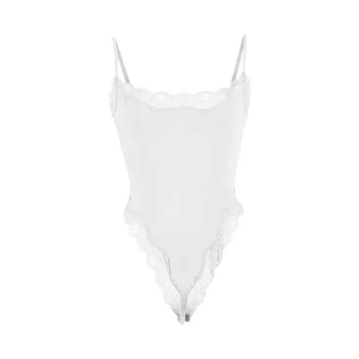 Body Camisole en dentelle pour femmes, couleur unie, sans manches, dos nu, modelant le corps, une pièce, Sexy, Slim, moulant, barboteuse, débardeur d'été
