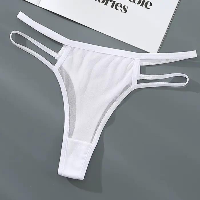 Sous-vêtements Sexy pour femmes, culottes et tongs, doux pour la peau, Hipster, slips Sexy en maille transparente, sous-vêtements solides