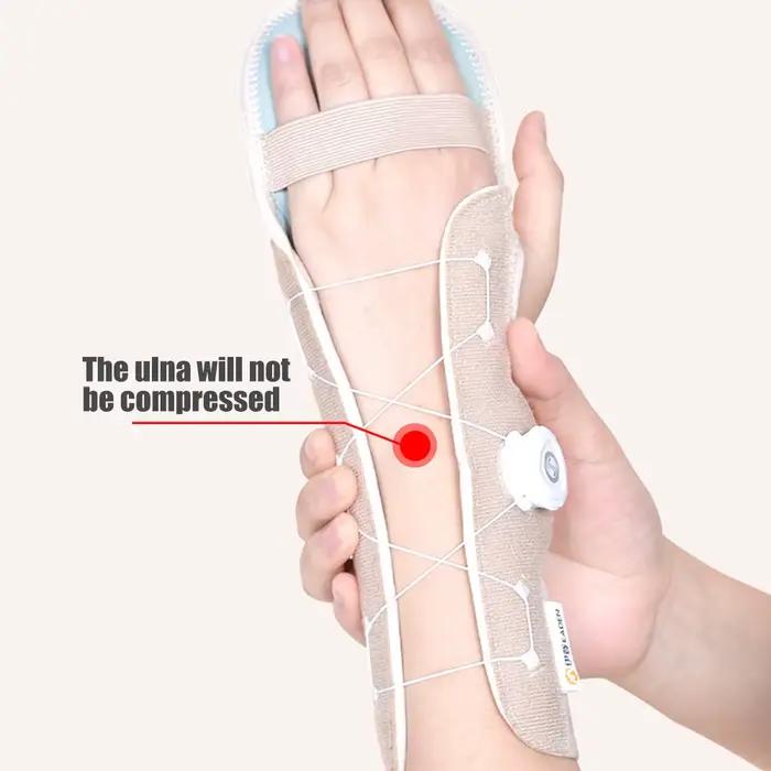 Attelle de repos pour la main avec bouton réglable, immobilisateur nocturne avec éclisses amovibles pour soulager la douleur, attelle main et poignet (1 pièce)
