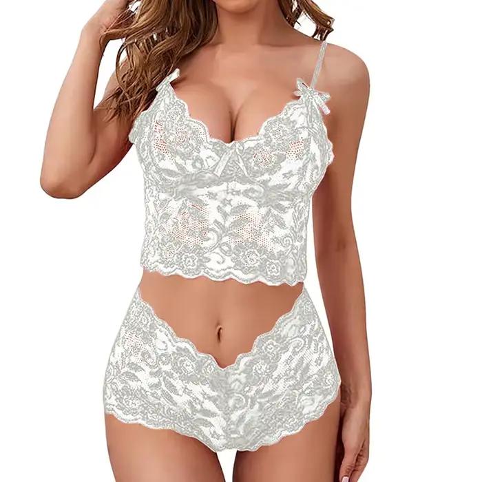 Femmes Sexy ensembles de soutien-gorge Perspective dentelle sangle mode solide sous-vêtements Passion ajustement enveloppement poitrine soutien-gorge charme