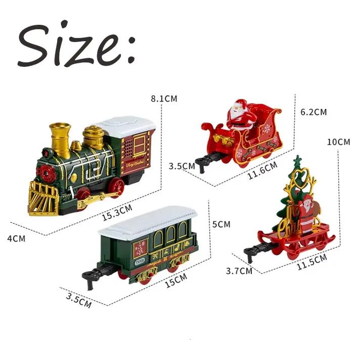 Train électrique jouet rétro avec musique et lumière, ensemble de rails, modèle ferroviaire de Noël, jouets de décoration de fête, cadeau pour adulte