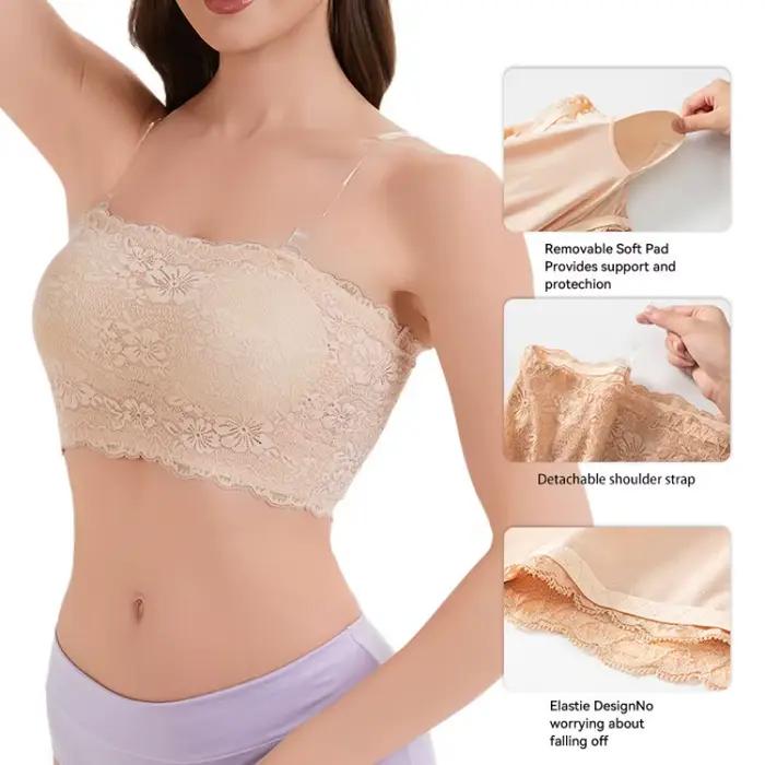 Soutien-gorge en dentelle grande taille pour femme, soutien-gorge sexy sans bretelles, confortable et respirant, soutien-gorge de sport d'été