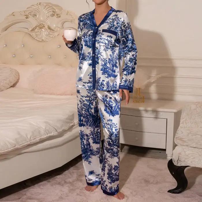 Pyjamas à manches longues femmes femme pyjama ensemble vêtements de maison ensemble grande taille femmes pyjamas vêtements de nuit Pigma hiver sommeil salon sous-vêtements