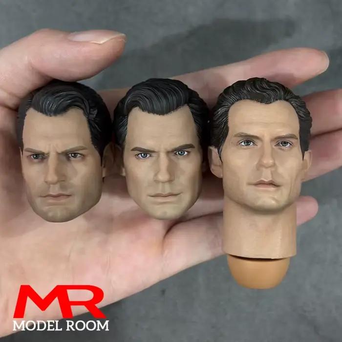 Tête sculptée en PVC de soldat masculin, échelle 1/6, Henry Cavill, compatible avec le corps d'une figurine de soldat de 12 pouces.